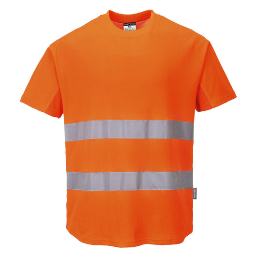 C394 - Hi-Vis Cotton Comfort Mesh Insert T-Shirt S/S