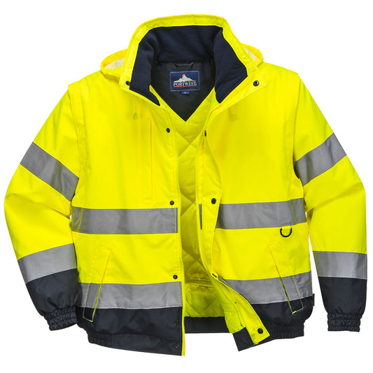 C468 - Hi-Vis 2-in-1 Contrast Bomber Jacket