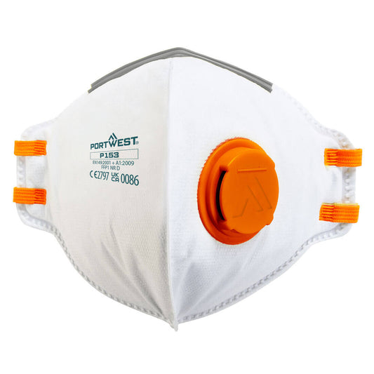 P153 - FFP1 Valved Dolomite Fold Flat Respirator (Pk20)