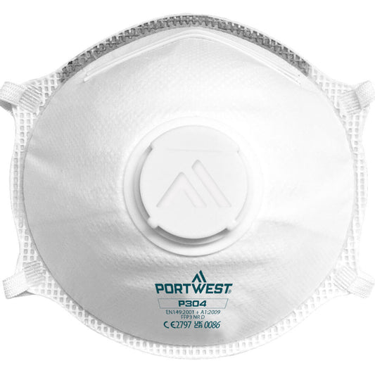 P304 - FFP3 Valved Dolomite Light Cup Respirator (Pk10)