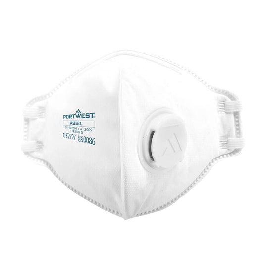 P351 - FFP3 Valved Dolomite Fold Flat Respirator (Pk20)