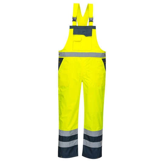 S488 - Hi-Vis Breathable Contrast Rain Bib and Brace